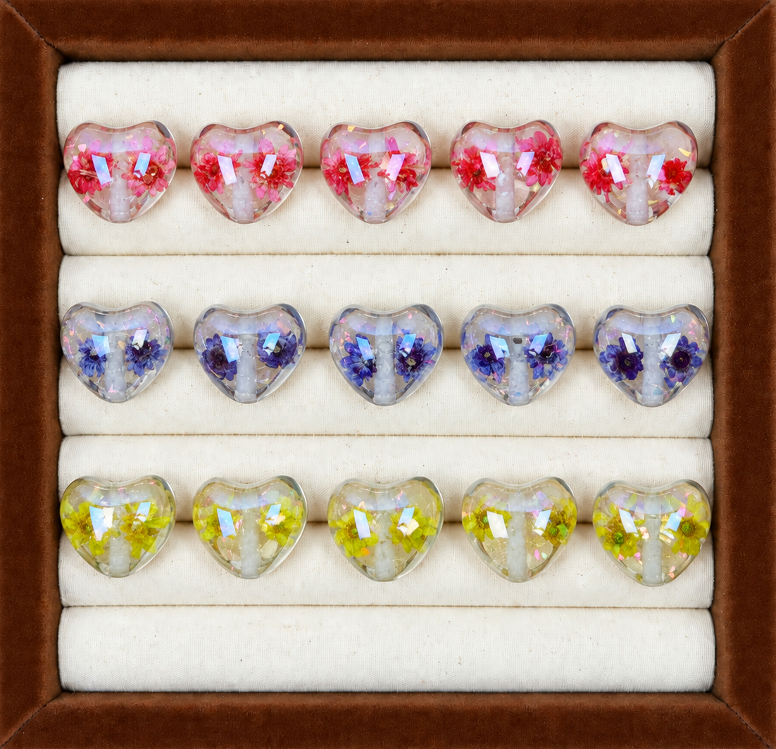 21mm Dried flower heart Resin Beads