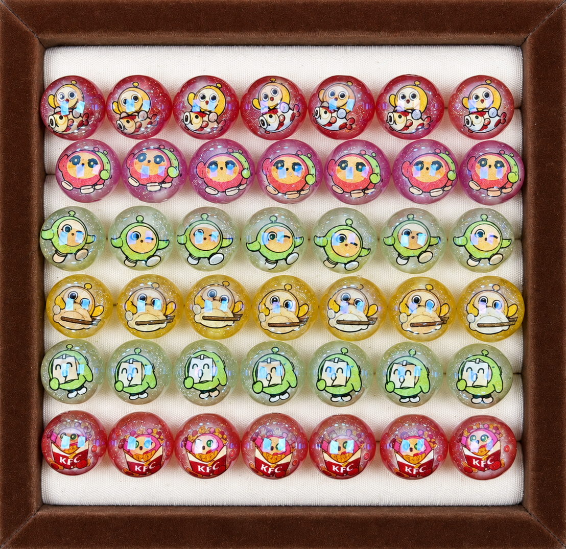 16mm Egg Character Resin Beads