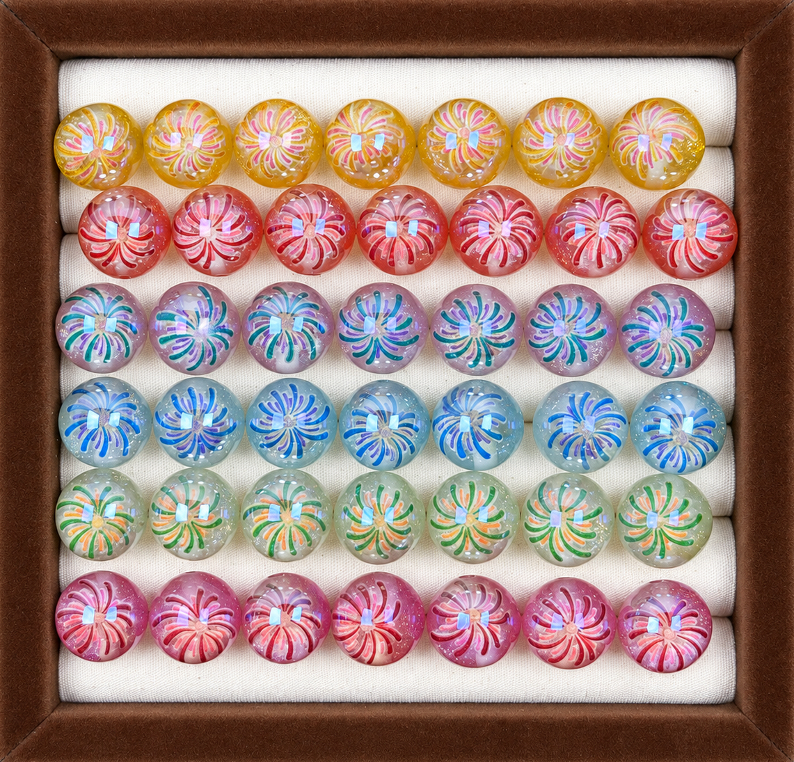16mm Fireworks Resin Beads