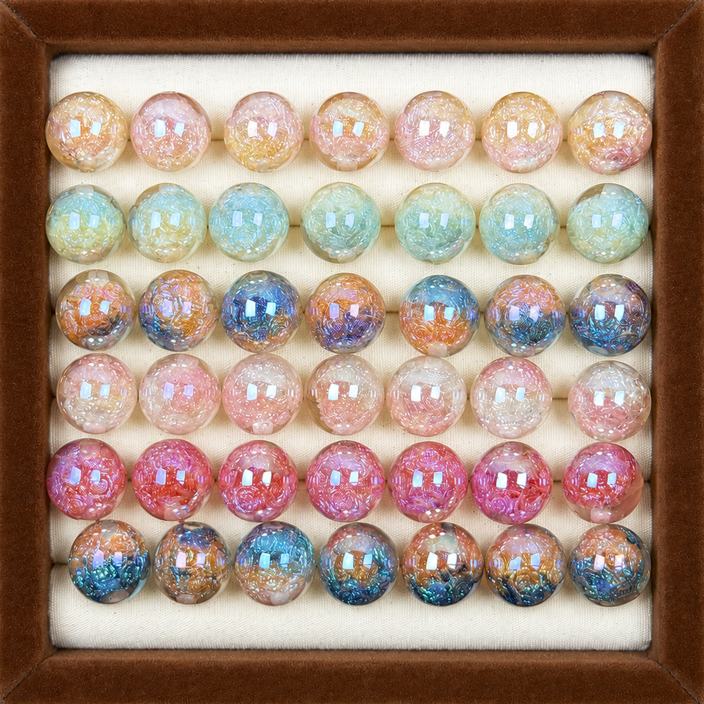 16mm Rose Floral Ball Resin Beads