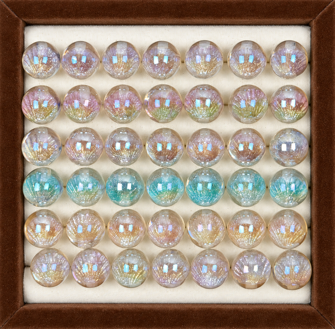 16mm Scallop Resin Beads