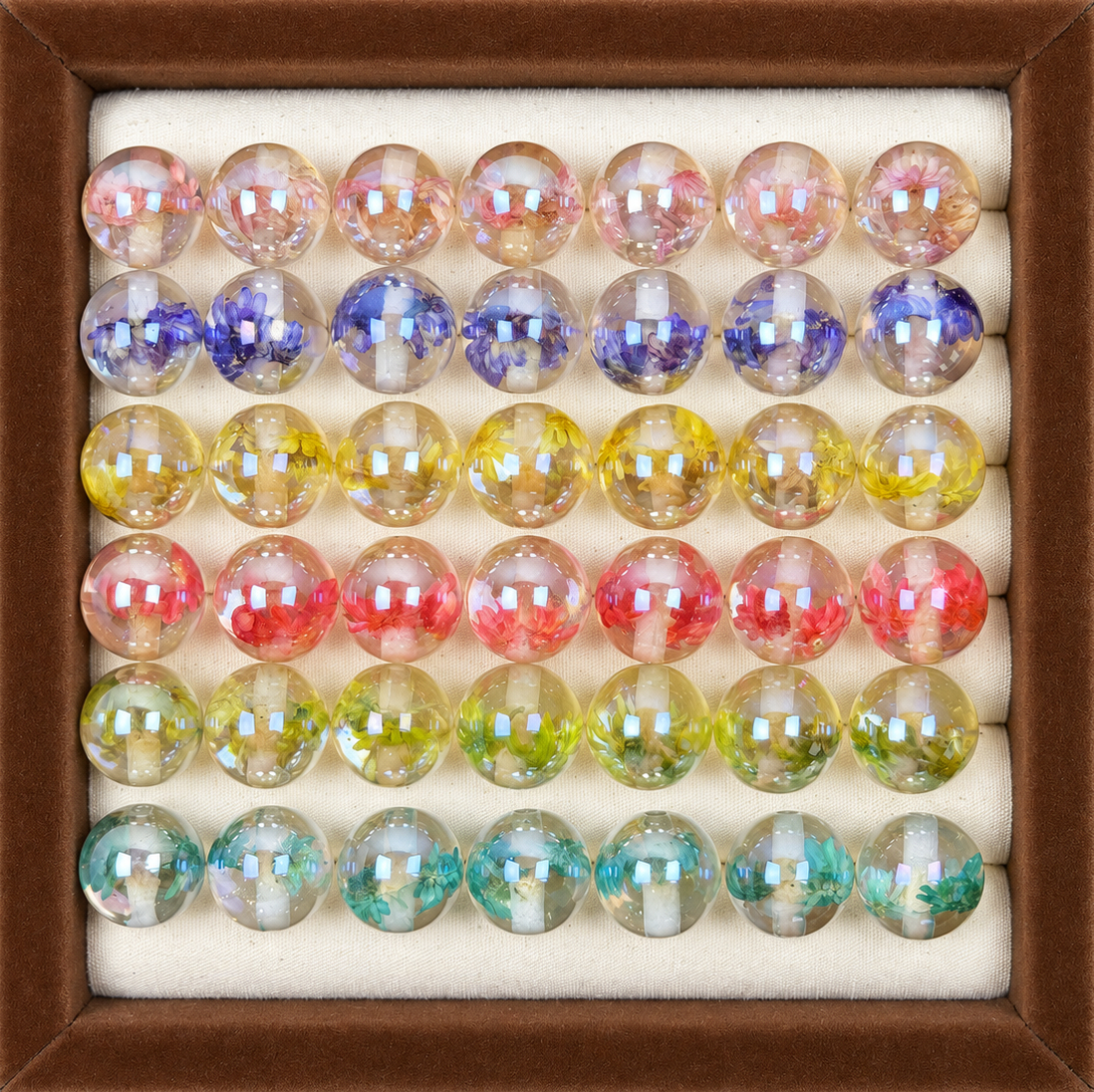 16mm Dried Flower Resin Beads