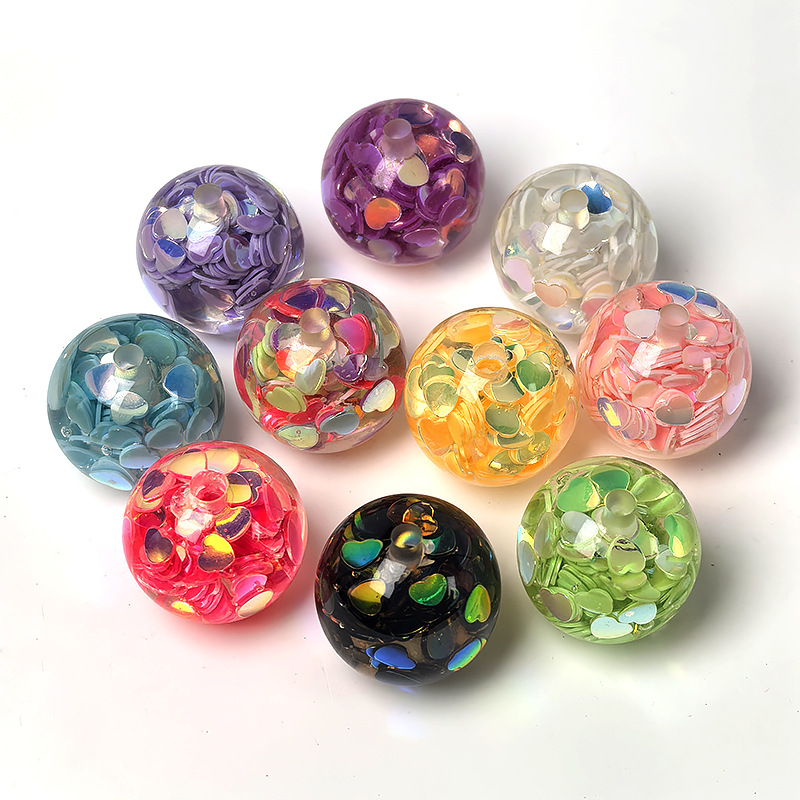 Sequin Heart-Shaped Resin Beads