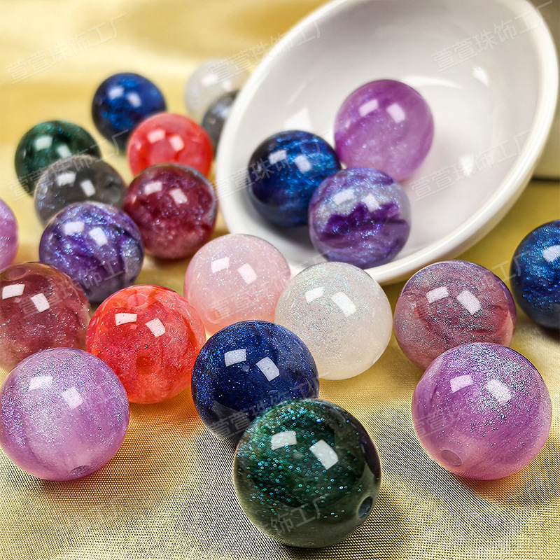 Fine-Glitter Starlight Iridescent Mermaid-Effect Resin Beads
