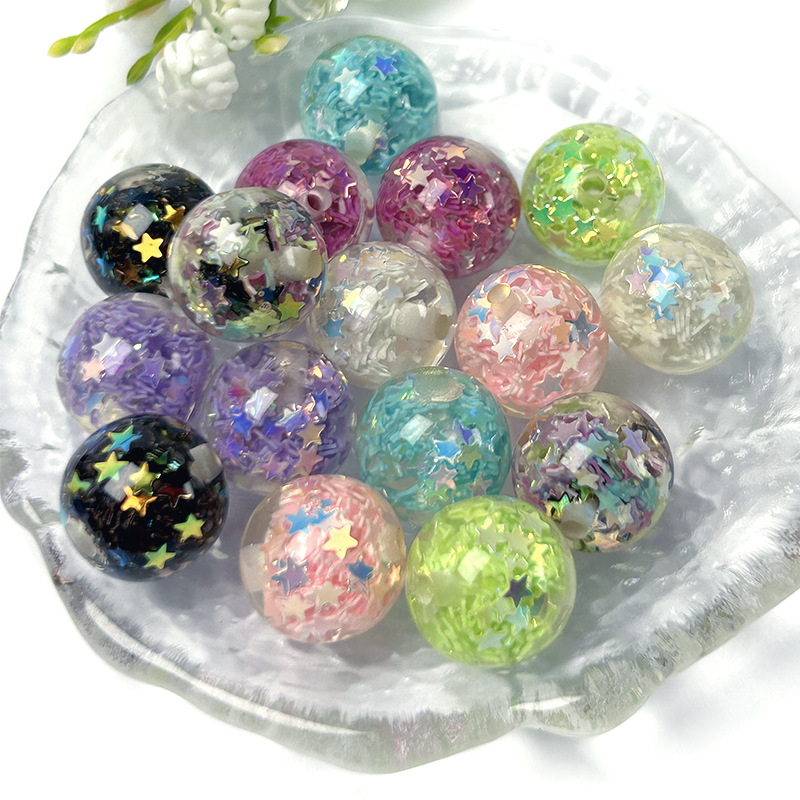Sequin Star-Shaped Resin Beads