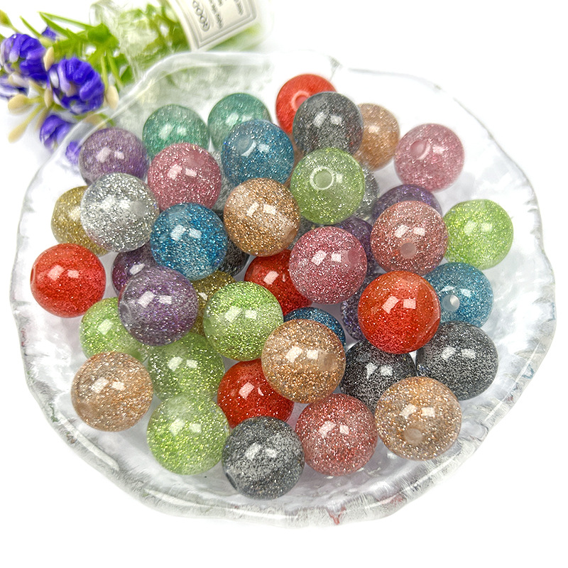Fine-Glitter Starry-Effect Resin Beads