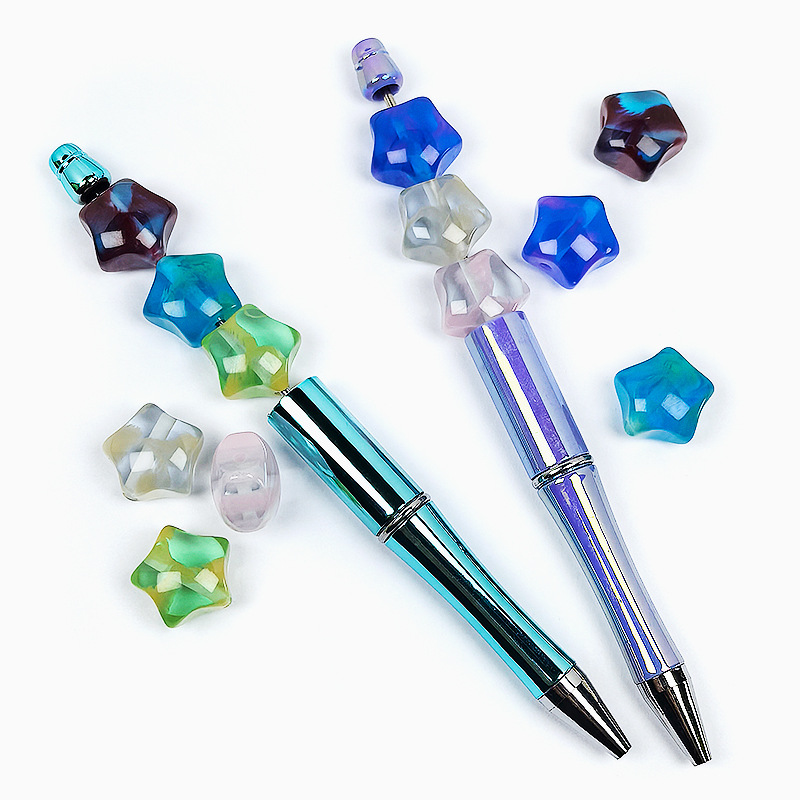 Transparent Cloudy Star-Shaped Resin Beads