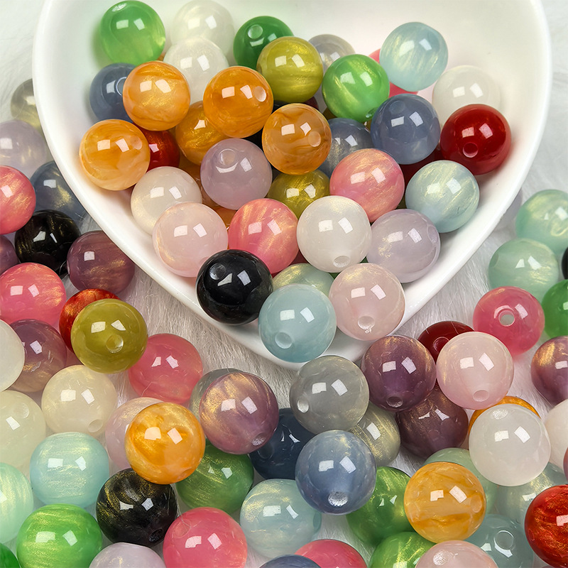Gold-Fleck Starlight Resin Beads