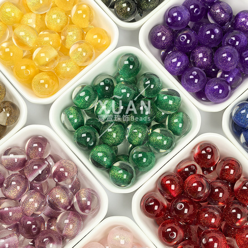 Candy-Core Round Resin Beads