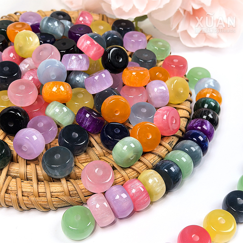 Color-Changing Silver-Fleck Corn-Shaped Resin Beads